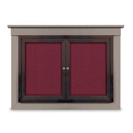 United Visual Products 36"x36" 1-Door Enclosed Letterboard, Green Felt/Lt Oak UV2623O-LTOAK-GREEN